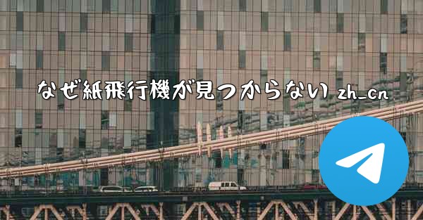 なぜ紙飛行機が見つからない zh_cn