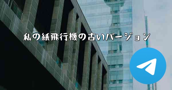私の紙飛行機の古いバージョン