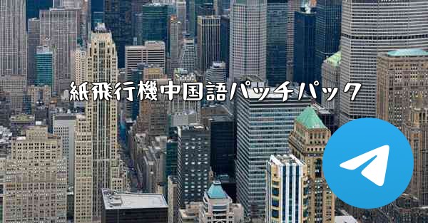 紙飛行機中国語パッチパック