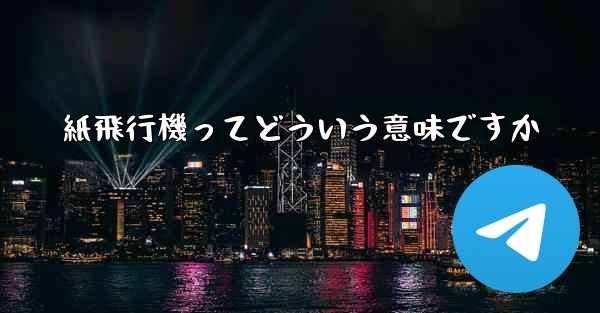 紙飛行機ってどういう意味ですか