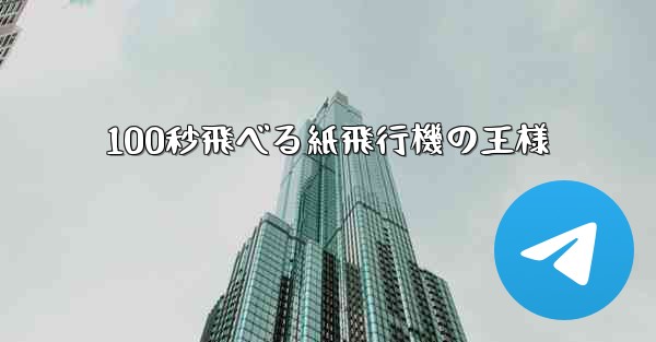 100秒飛べる紙飛行機の王様