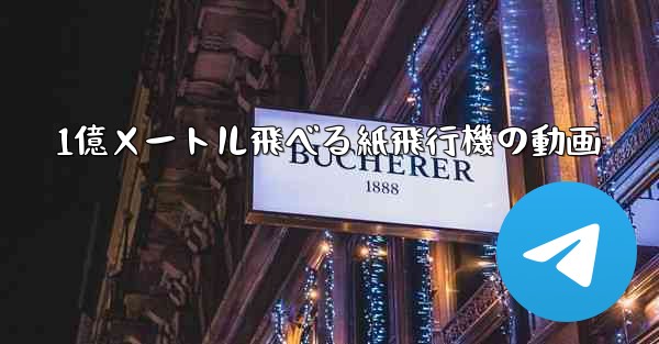 1億メートル飛べる紙飛行機の動画