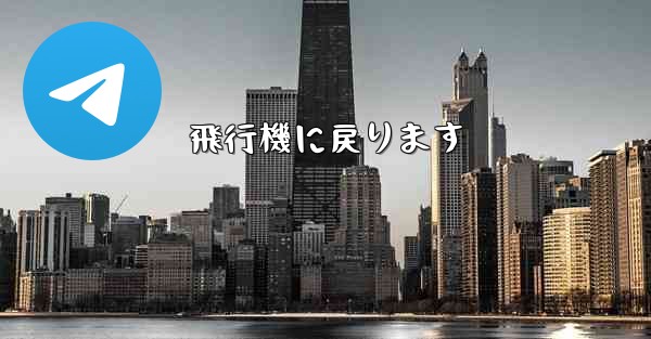 飛行機に戻ります