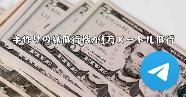 手作りの紙飛行機が1万メートル飛行