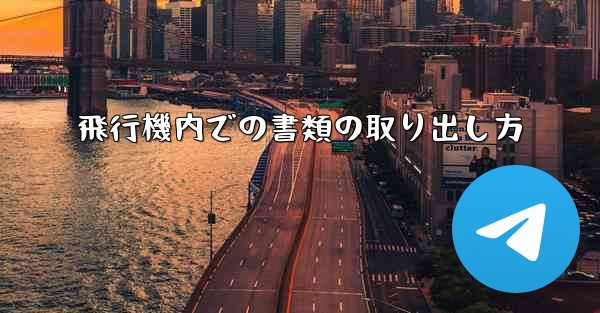 飛行機内での書類の取り出し方