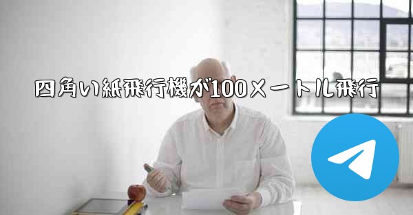 四角い紙飛行機が100メートル飛行