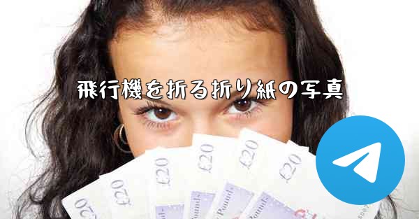 飛行機を折る折り紙の写真