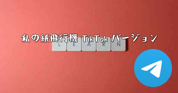 私の紙飛行機 TikTok バージョン