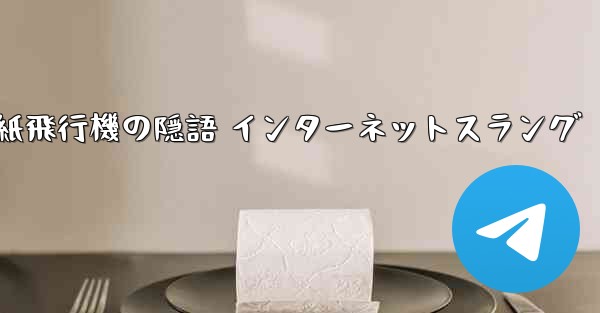 紙飛行機の隠語 インターネットスラング