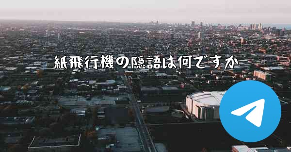 紙飛行機の隠語は何ですか