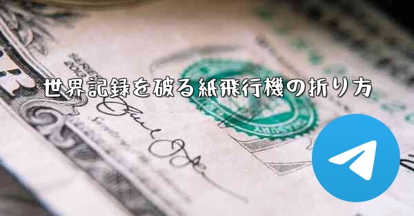 世界記録を破る紙飛行機の折り方