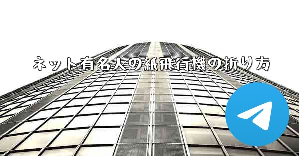 ネット有名人の紙飛行機の折り方