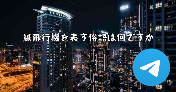 紙飛行機を表す俗語は何ですか