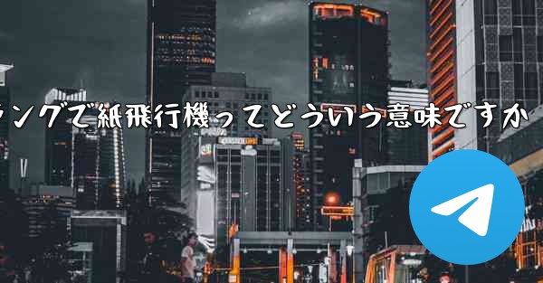 ネットスラングで紙飛行機ってどういう意味ですか